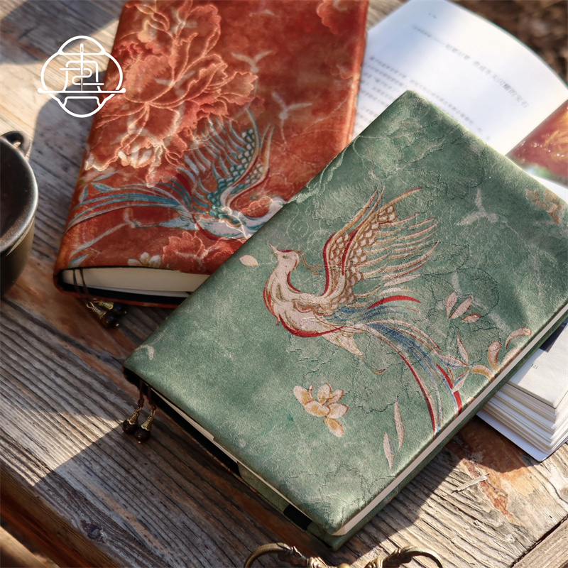 真我 古韵凤凰 国风复古手账手工布书衣日记本笔记本a5a6手帐本