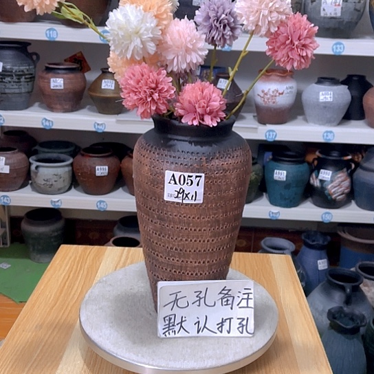 红陶手工制作工艺花盆