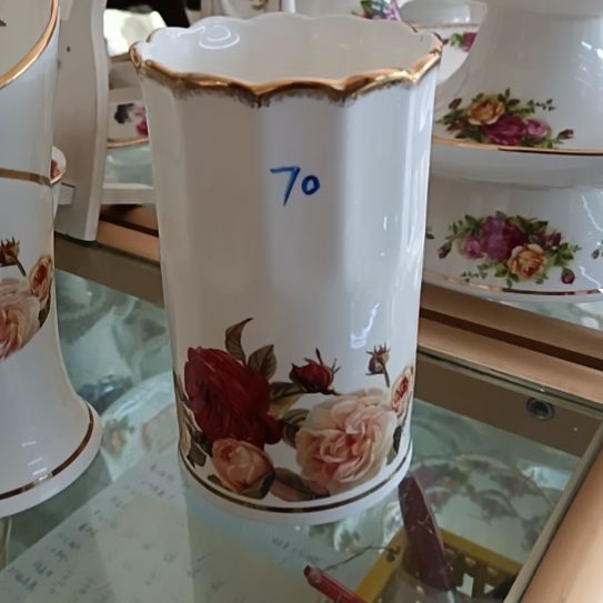 新疆西藏包邮金秋玫瑰手工拍金口径9厘米高15.5厘米大容量筷子筒