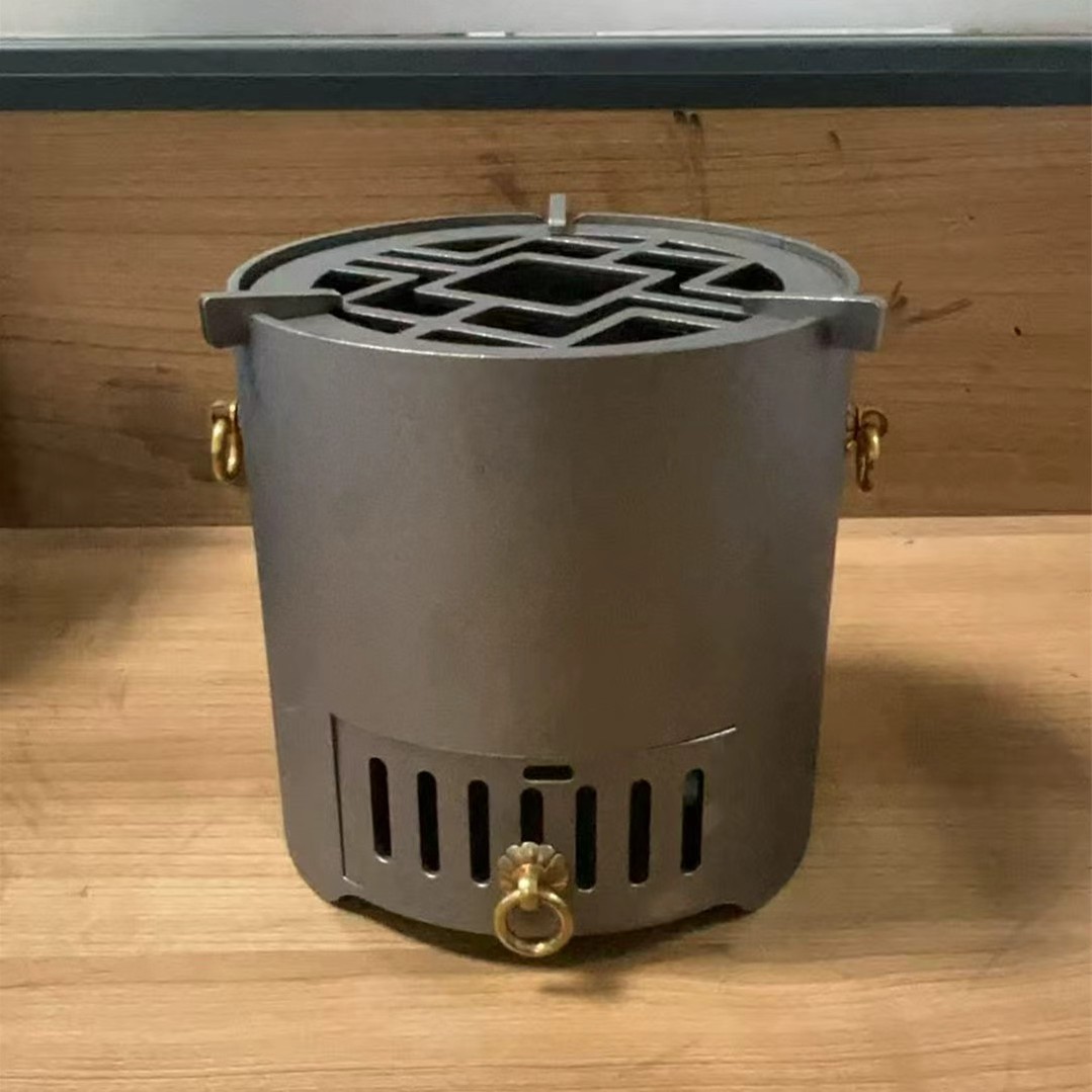 烧烤围炉烤火盆点碳炭火木炭炉户外烤火炉露营野外烧水铸铁柴火炉