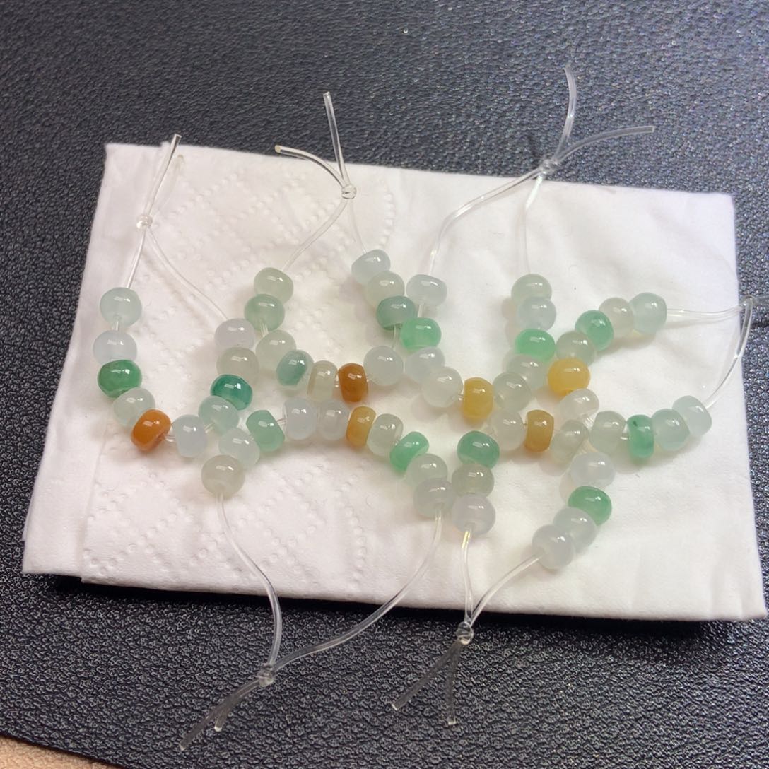 翡翠散珠英*卡4.5mm马卡龙鼓珠