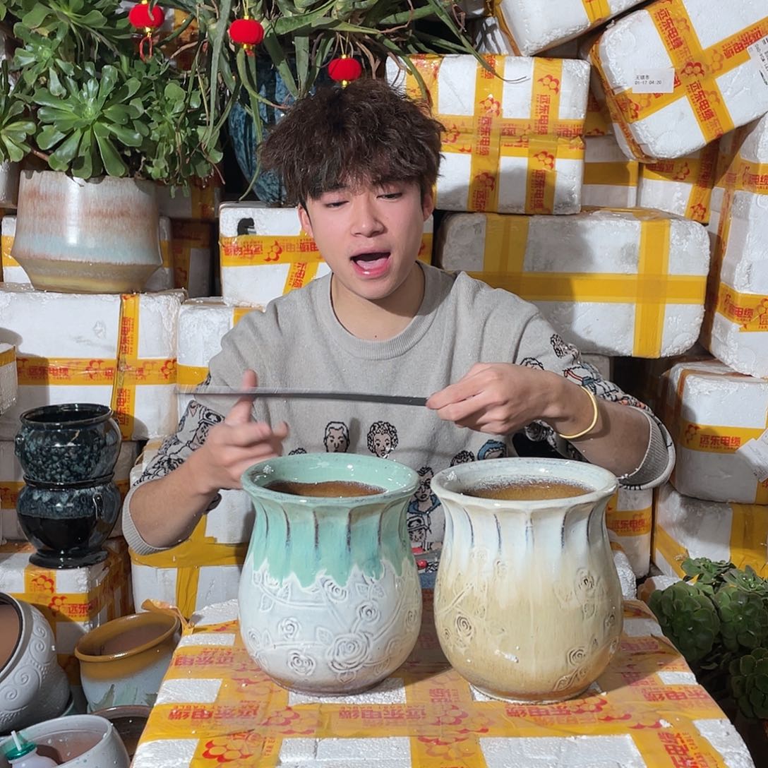 无铅玻璃宜兴紫砂花盆