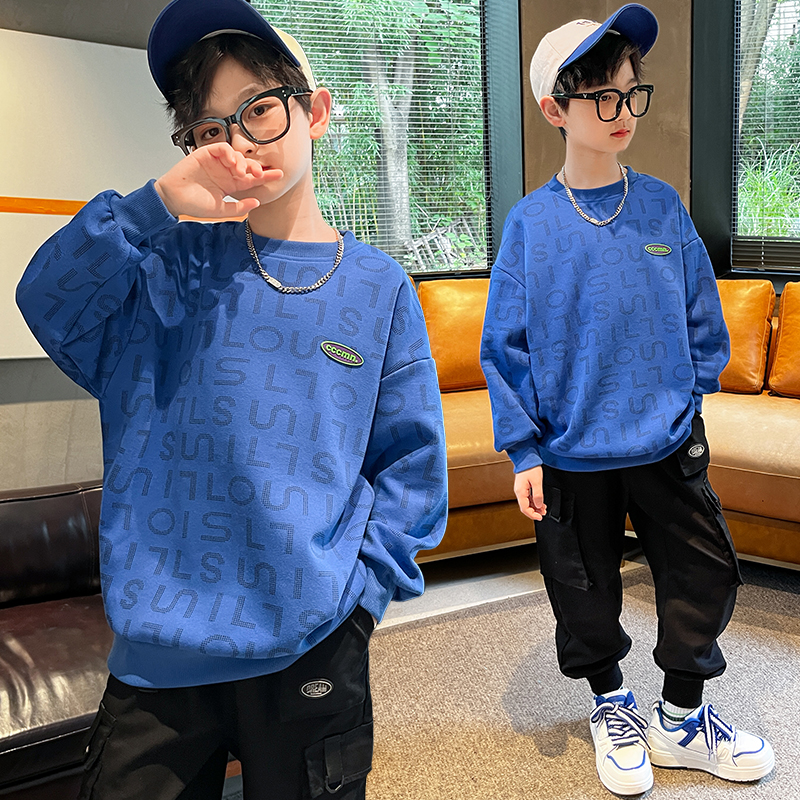 【贝尔熊】男童卫衣长袖秋装2024新款帅气中大童春秋季上衣