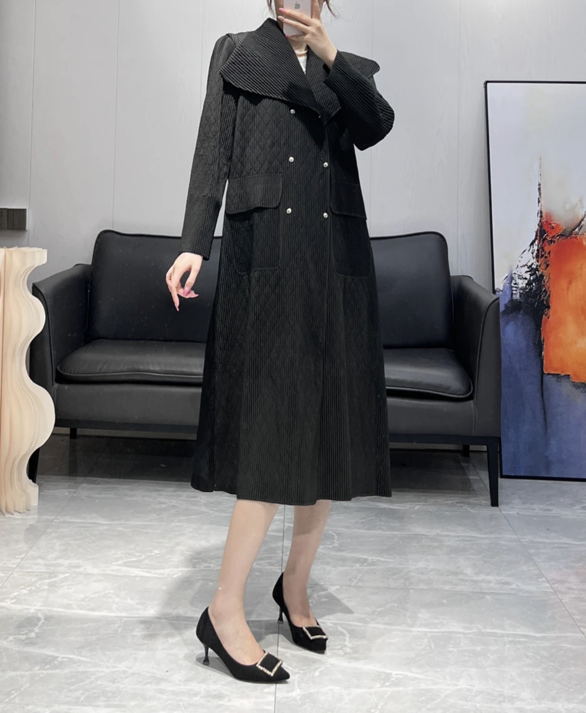 三宅棉衣秋冬新款 通勤气质休闲棉服 宽松大板24年秋冬季新款褶皱