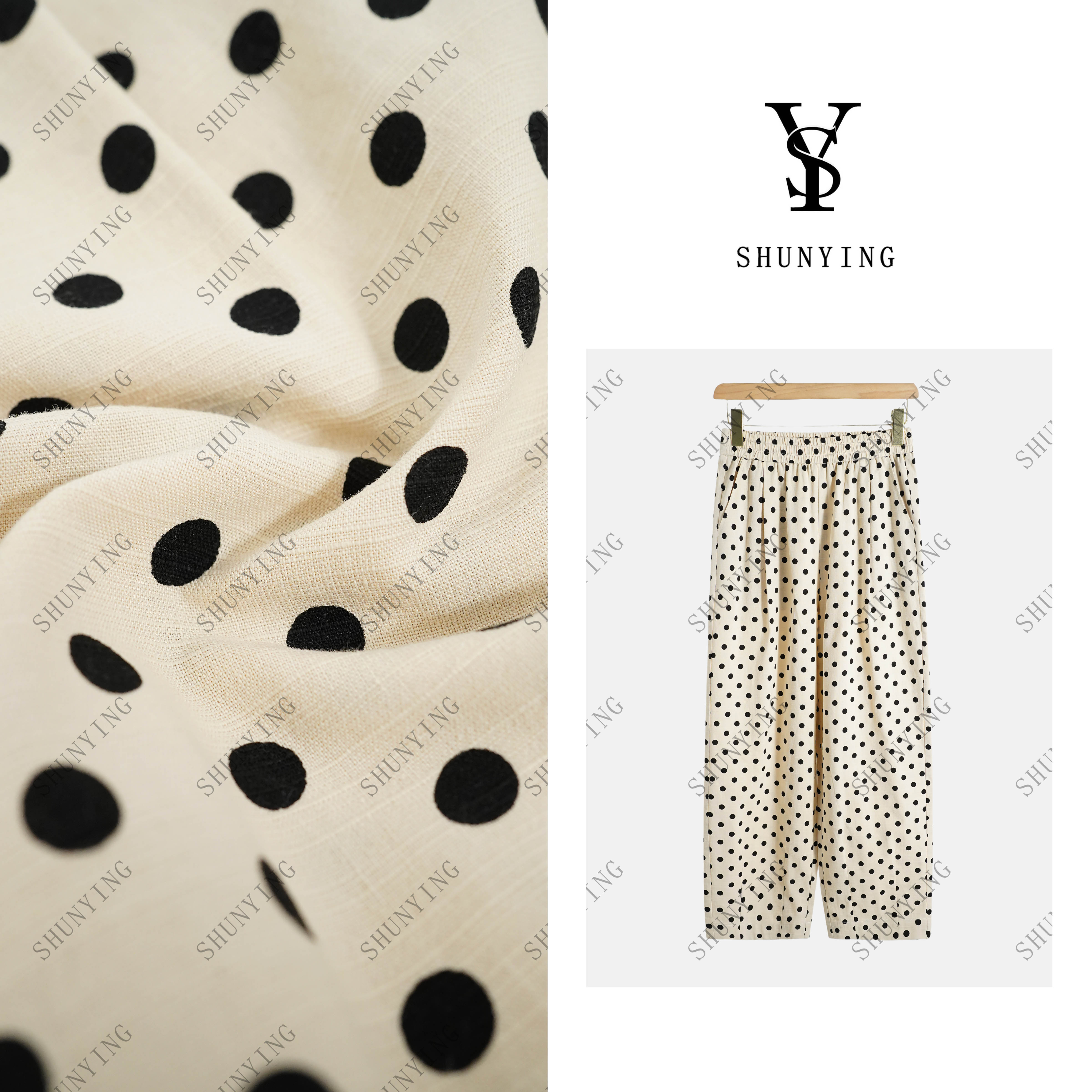 【仟娜】时髦设计感~高腰时尚松紧腰流行波点休闲裤SY72XXKA61198