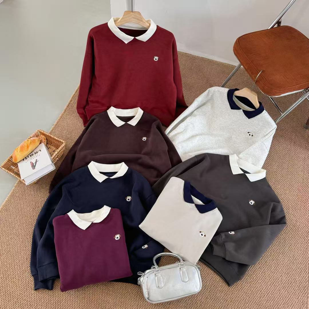 常规款厚款标准女加绒加厚款卫衣百搭加绒秋冬季假两件