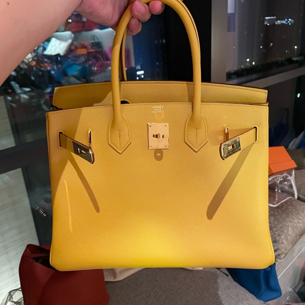 99新 Hermes/爱马仕 爱马仕BK30湖泊黄D手提包8464058