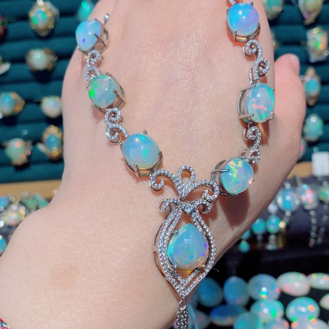 欧泊欧泊项链银S925镶嵌