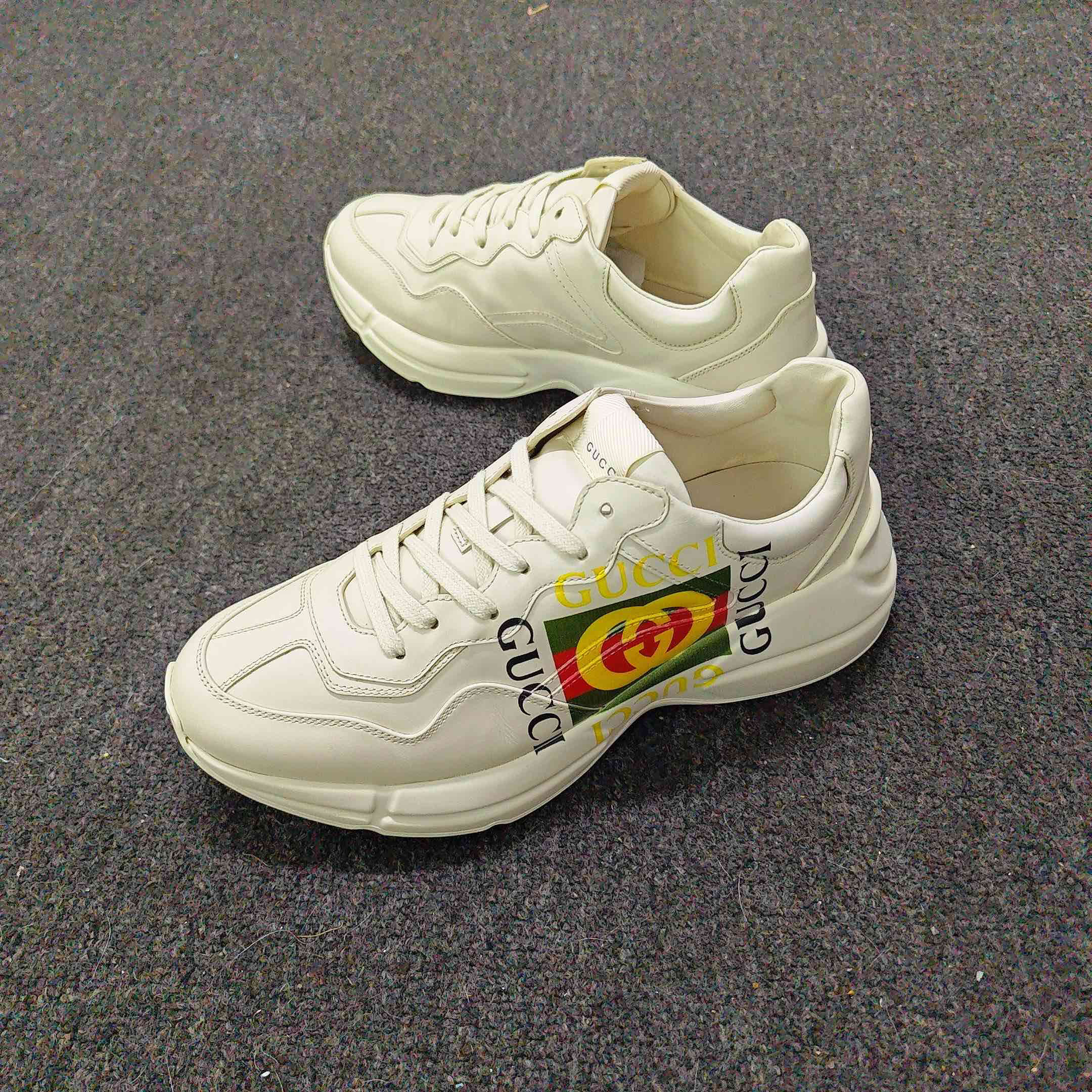 99新 GUCCI/古驰 古驰Rhyton双G logo老爹鞋42码99新公价8900