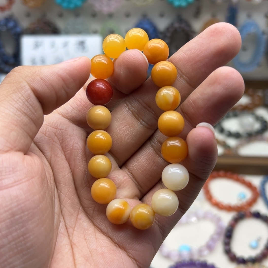 水晶手链未镶嵌11咪黄龙玉
