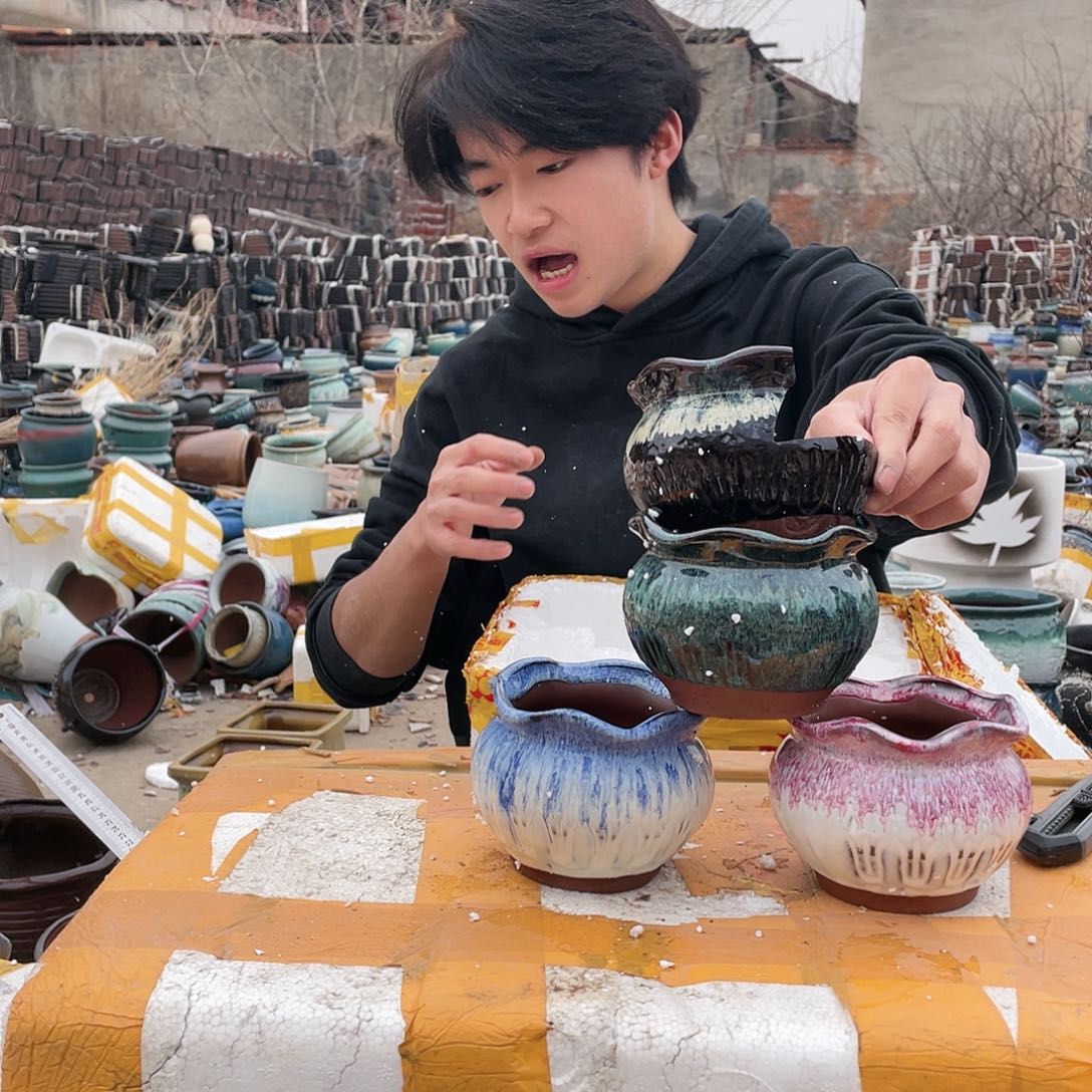 无铅玻璃宜兴紫砂花盆