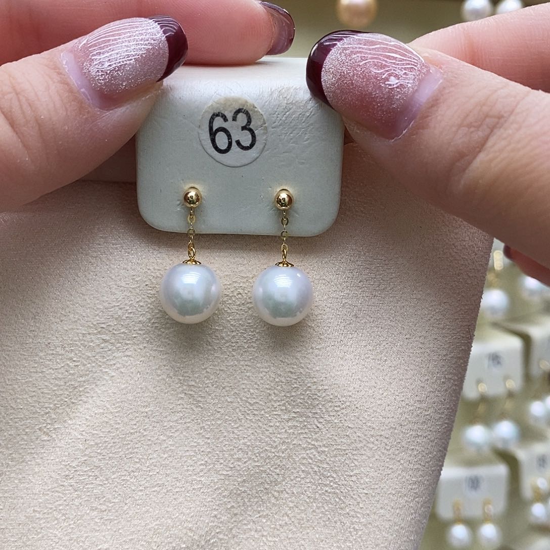 淡水珍珠耳饰18K金镶嵌