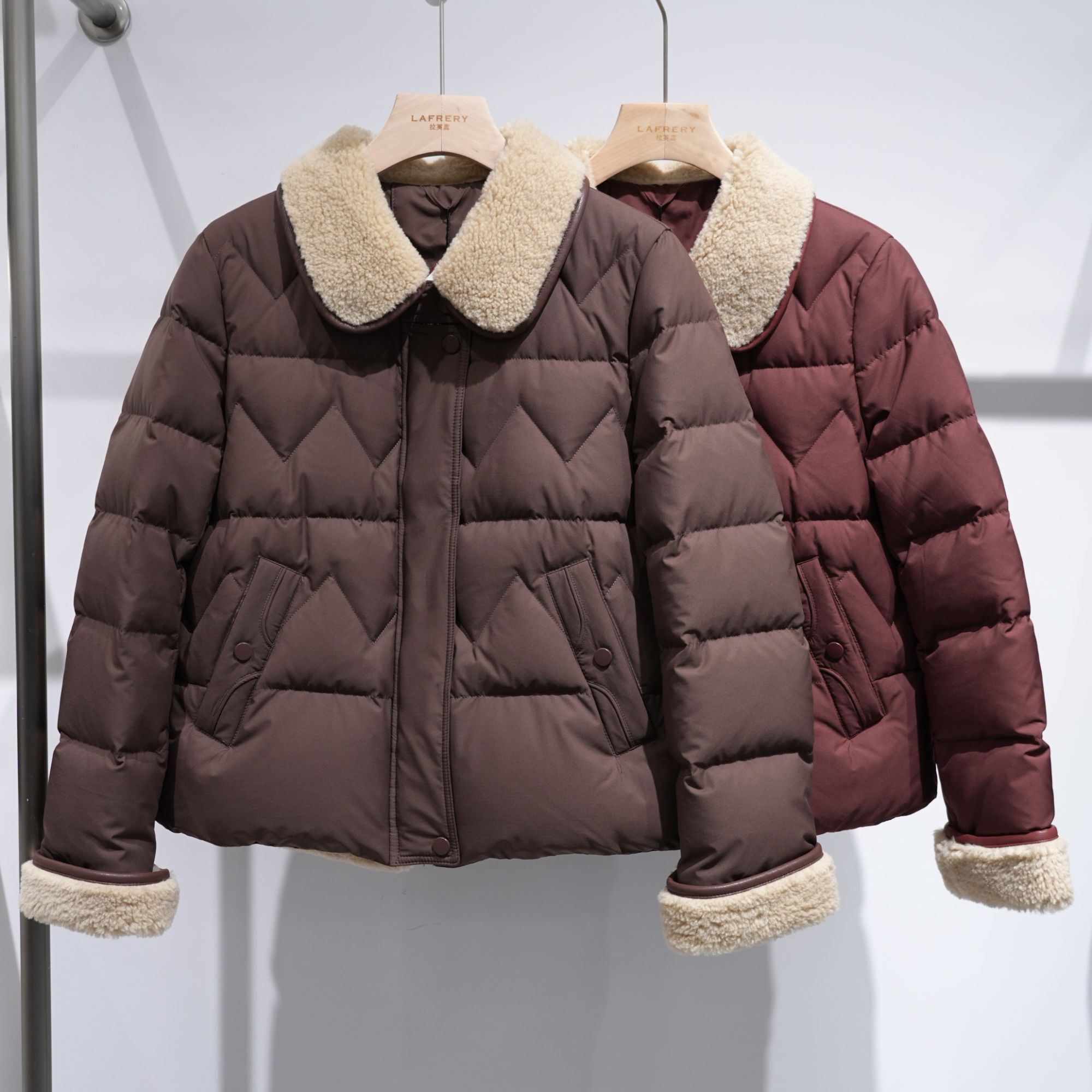 【方圆服饰】翻领拼接保暖宽松时尚韩版鹅绒服