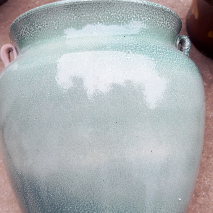 紫砂花盆高约30口约25