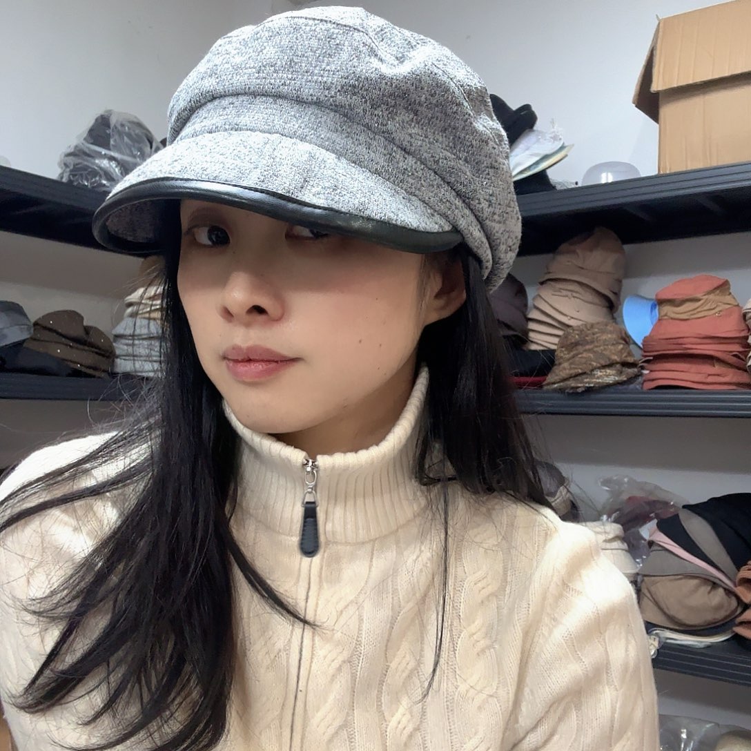 纯棉报童帽灰色黑灰色