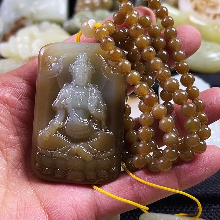 山***岚和田玉未镶嵌吊坠(不含链)