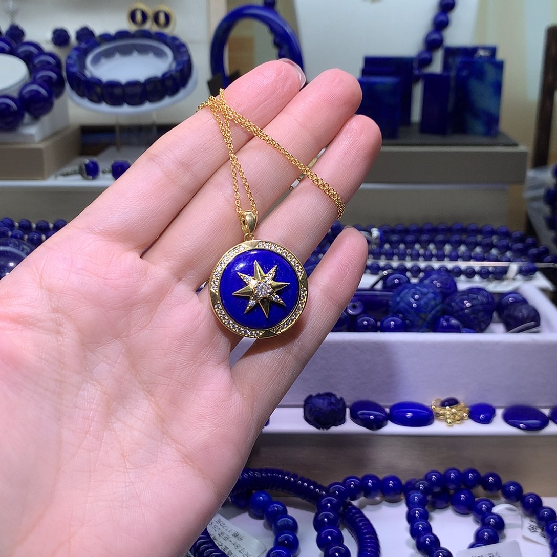 青金石合金天然原矿项链