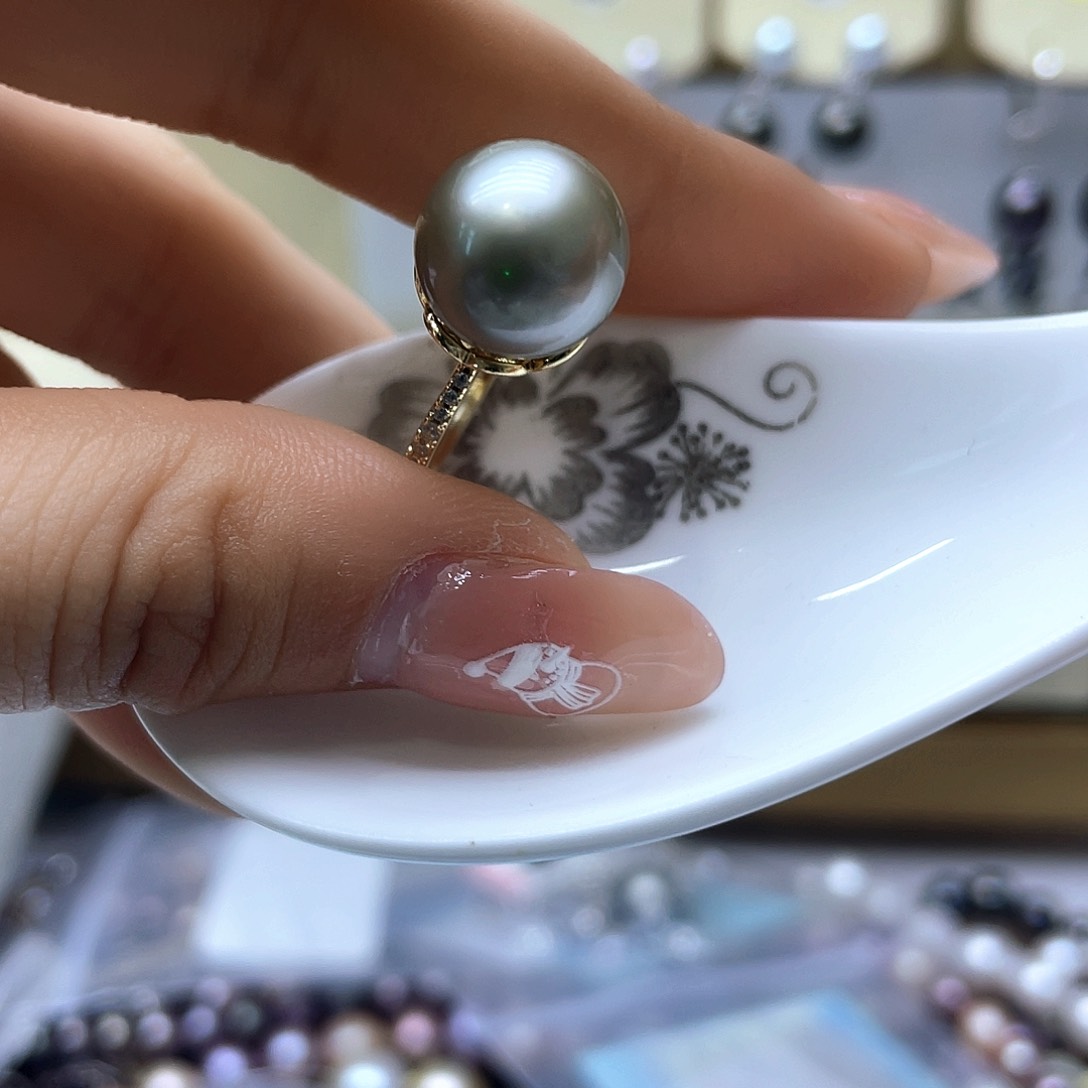 海水珍珠戒指银S925镶嵌