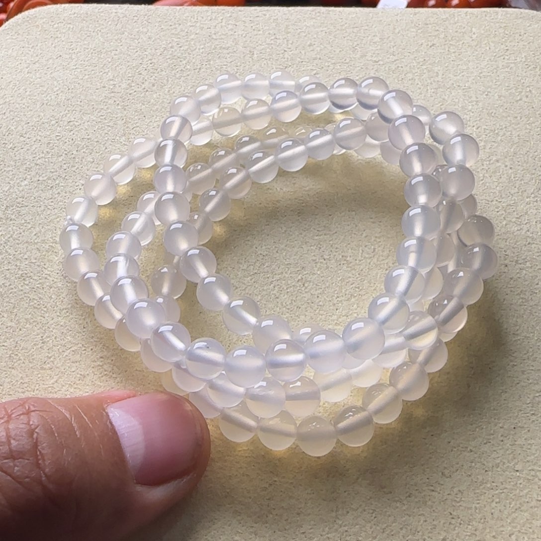 玛瑙/玉髓手链未镶嵌6mm荔枝冻