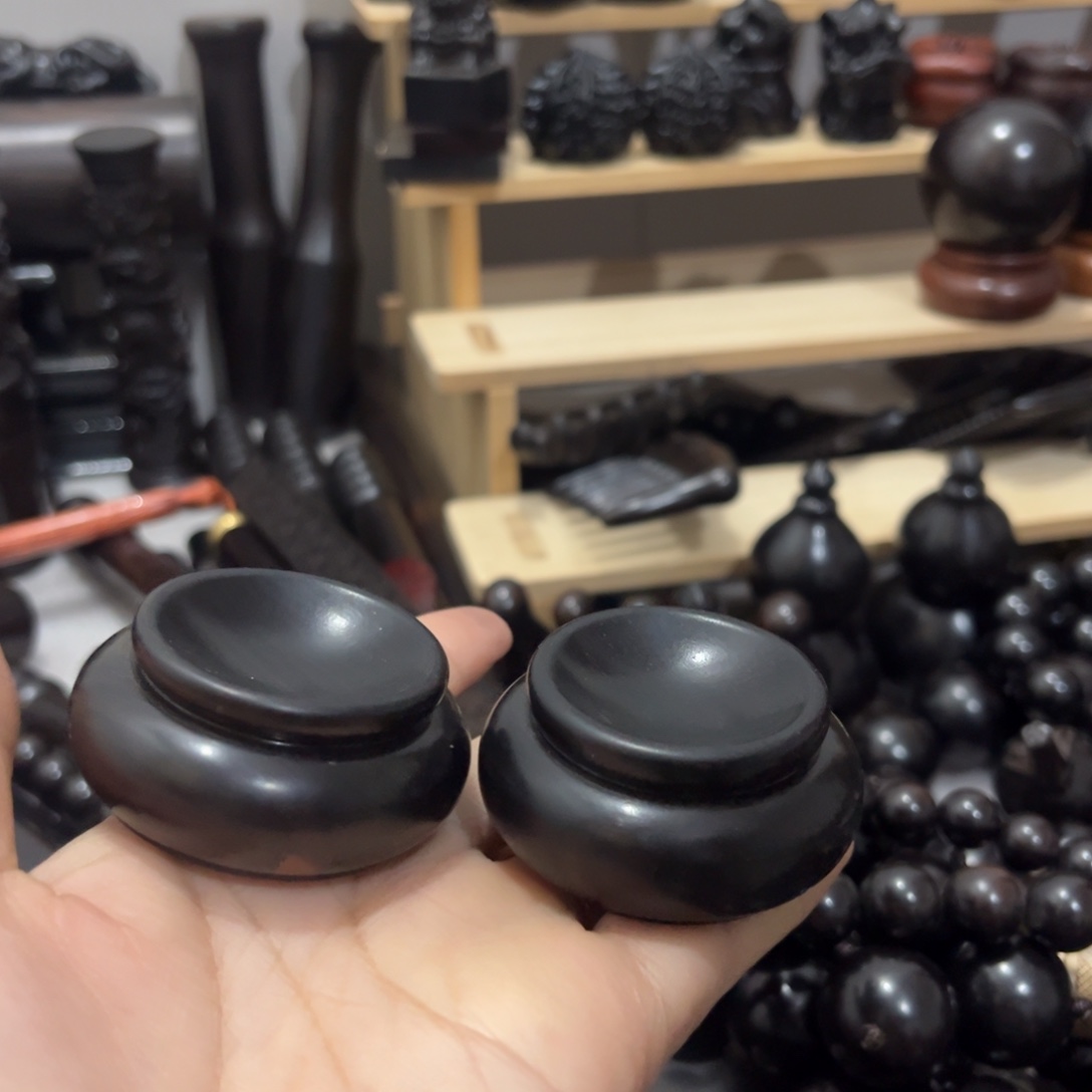 一***风黑酸枝木类紫光檀大号底座1对