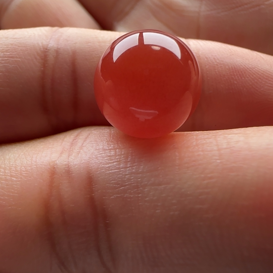 南红玛瑙未镶嵌圆珠11.3皮裂