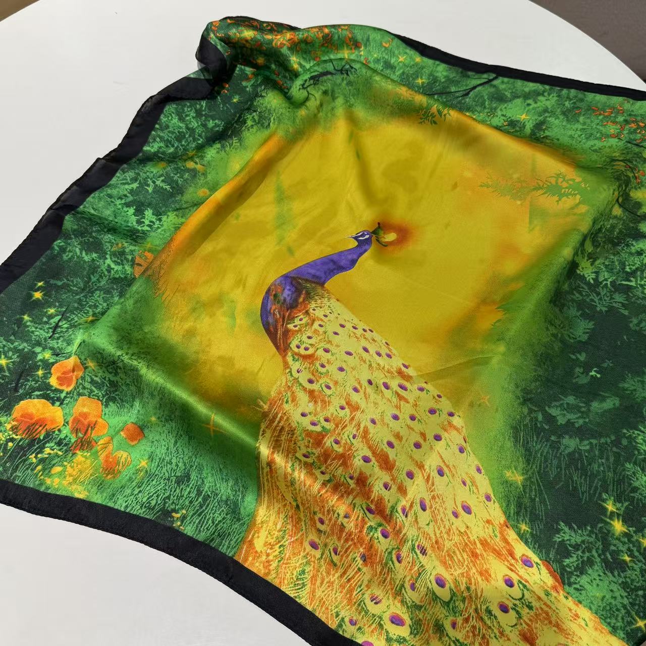 【孔雀东南飞】经典时尚气质方巾70*70