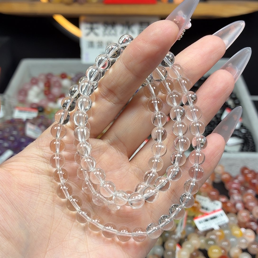 未镶嵌手串水晶卡6双a级净体白水晶54