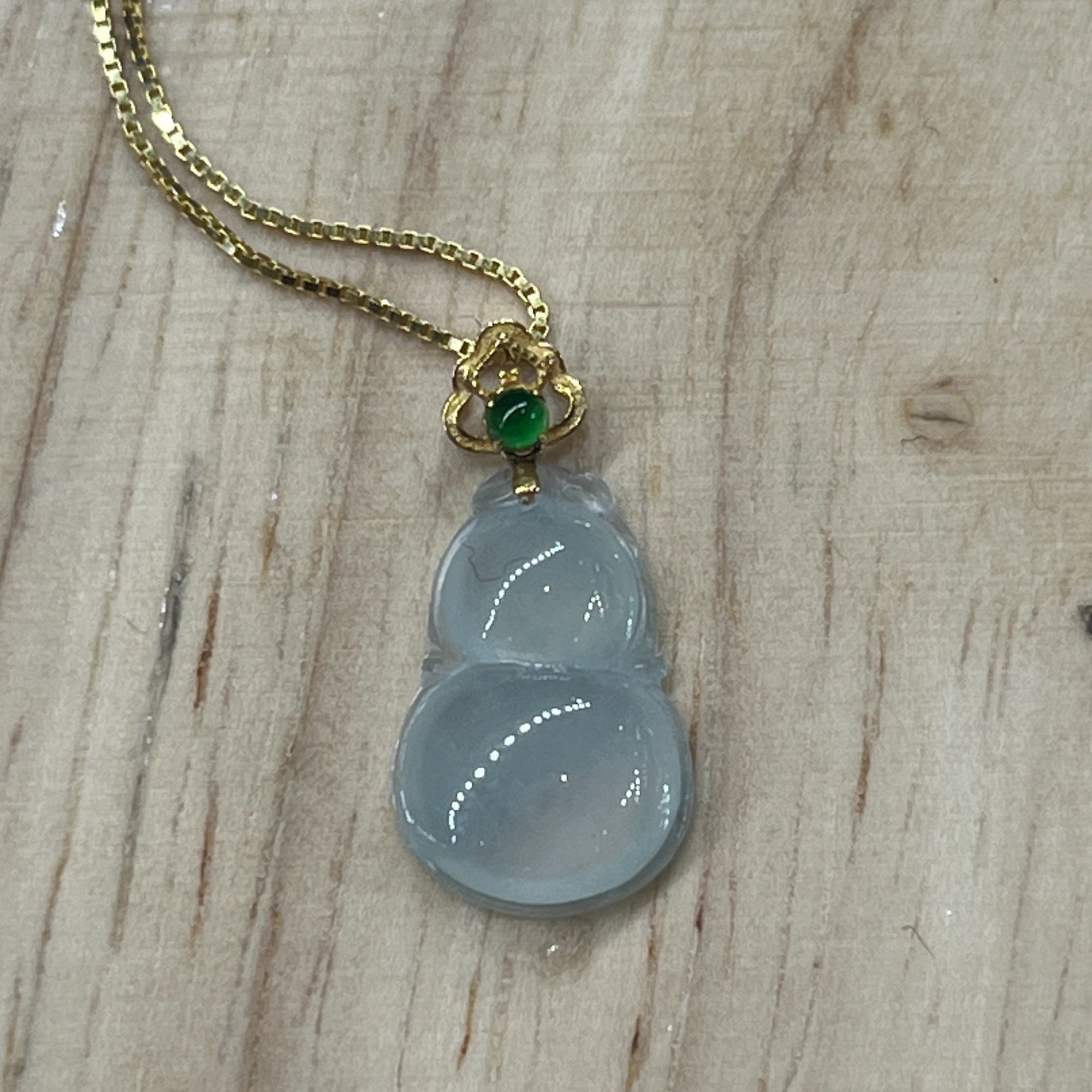 翡翠葫芦18K金扣头 芸潇手镯  多样性发一