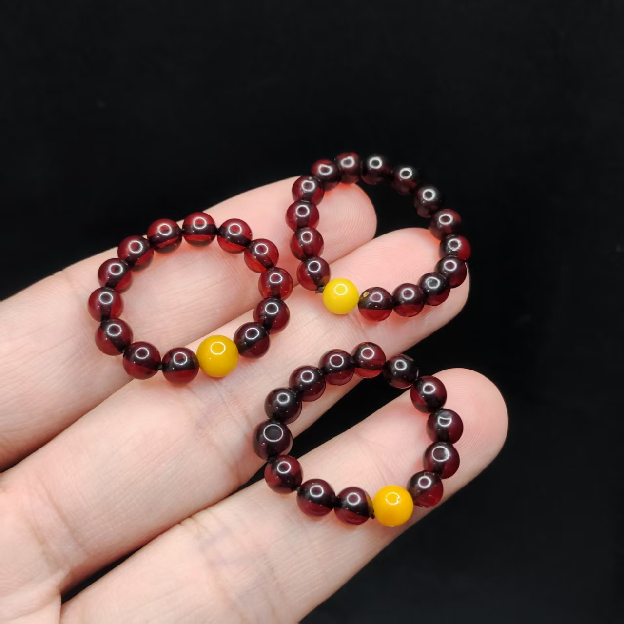 【康康严选】血珀琥珀戒圈D16【多样性发其一】约4mm+