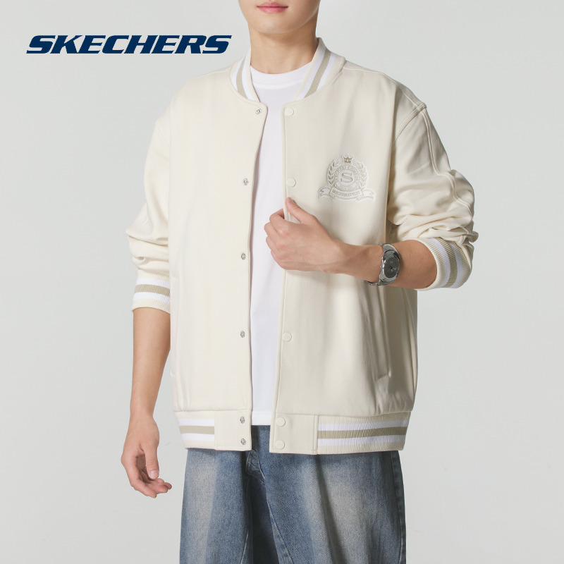 斯凯奇男装女装2025新款运动服情侣款针织夹克棒球服时尚休闲外套