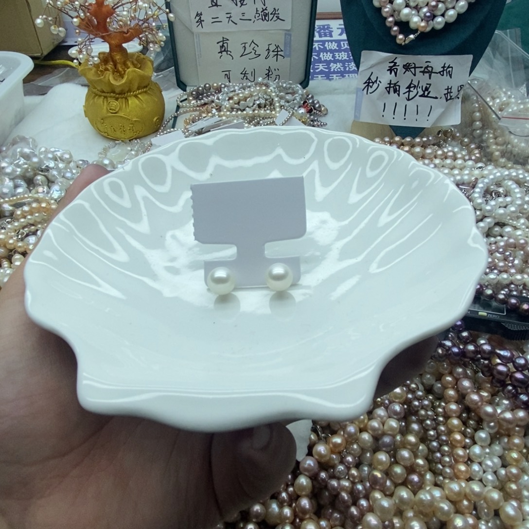 不***语银S925镶嵌淡水珍珠天然淡水珍珠无人工干预