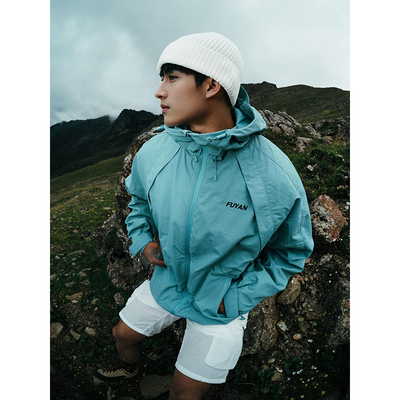 芙沿蓝色冲锋衣外套女2025新款三合一户外防风防水情侣徒步登山服