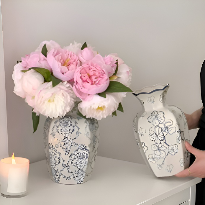 新款高级感复古中式青花瓷陶瓷花瓶客餐厅玄关桌面干鲜花装饰摆件