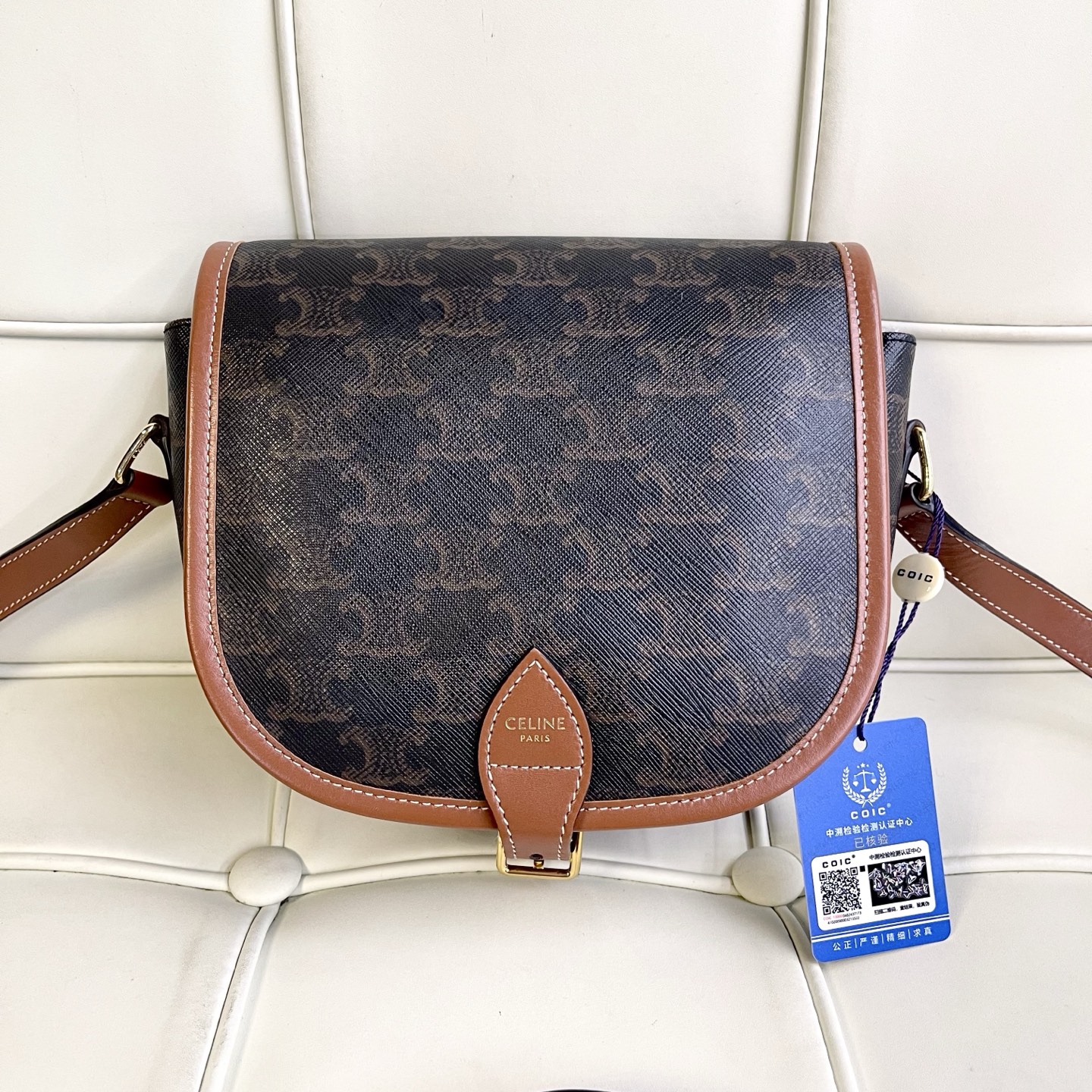 95新 Celine/思琳 119561 celine瑟琳老花马鞍包