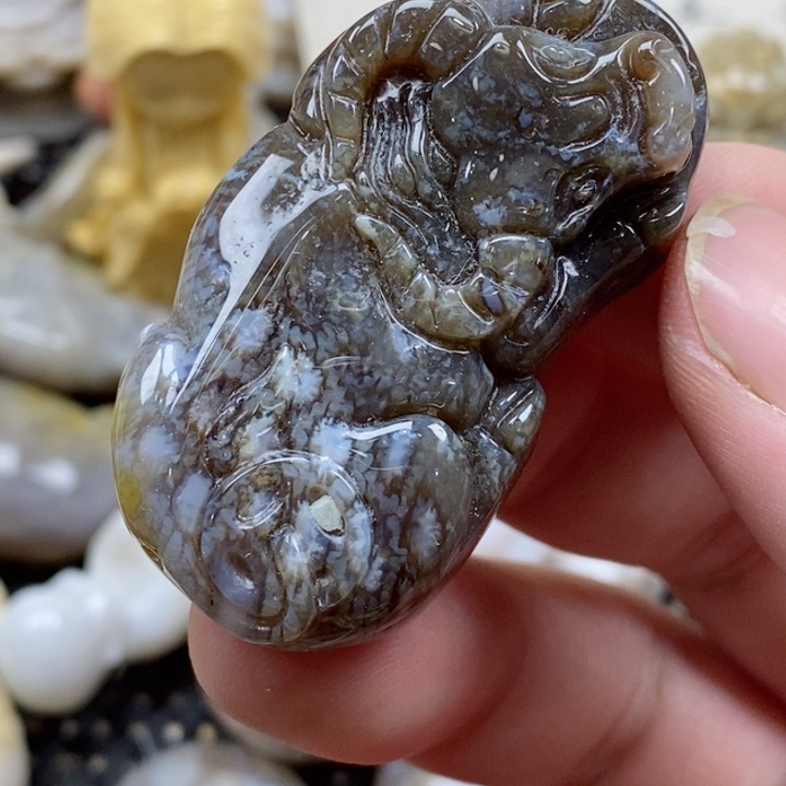 颈饰未镶嵌硅化珊瑚（珊瑚玉）