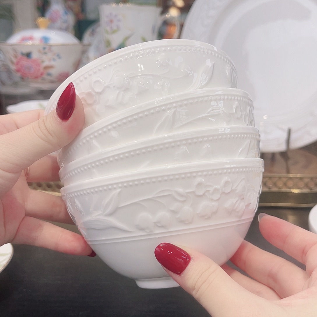 骨瓷饭碗四个———————————