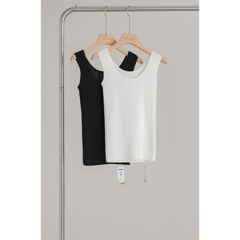 JUDY TOWN 2025云感珍珠背心18针细织显瘦百搭吊带