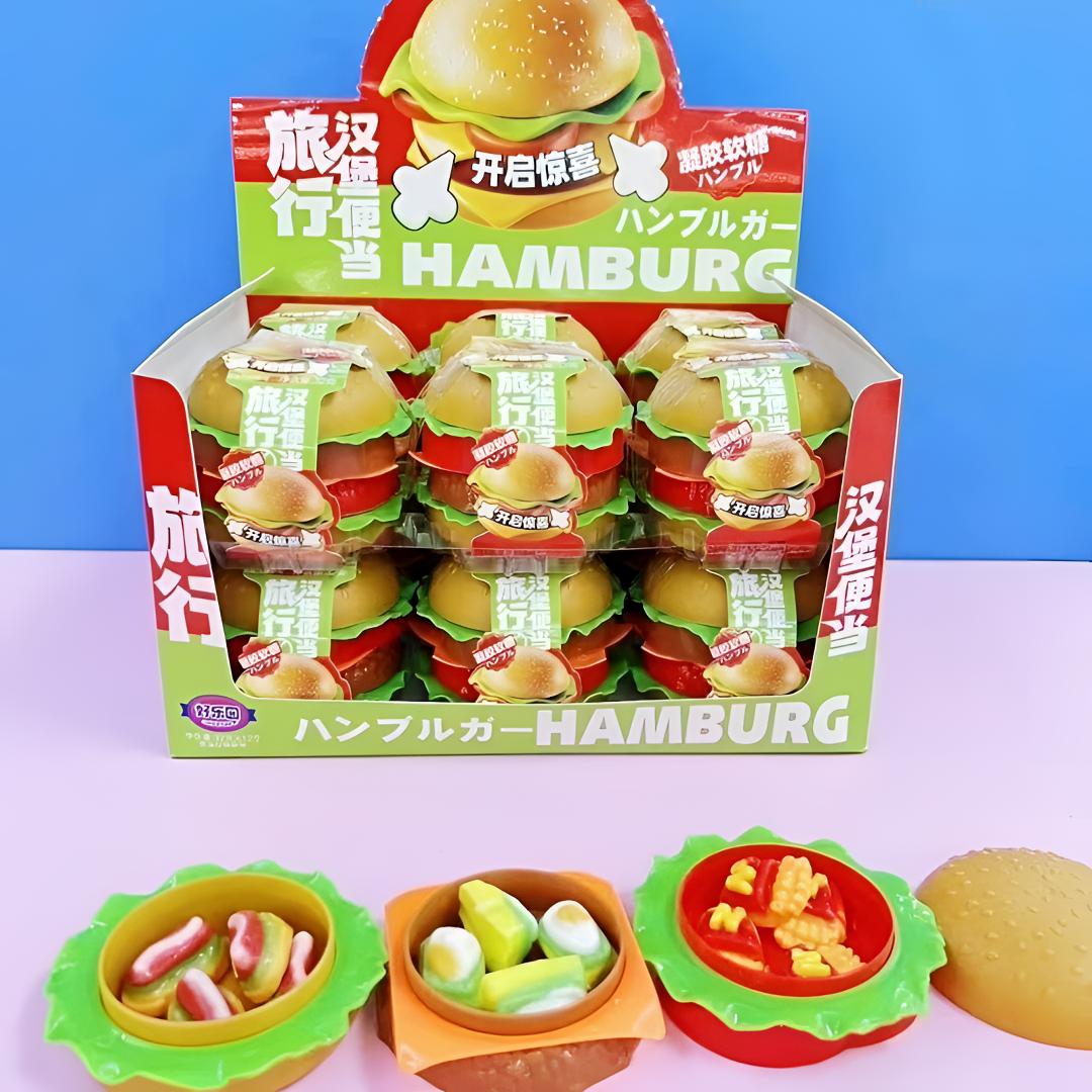 好乐园趣味便当大汉堡造型软糖qq橡皮糖过家家网红玩具糖产品好玩
