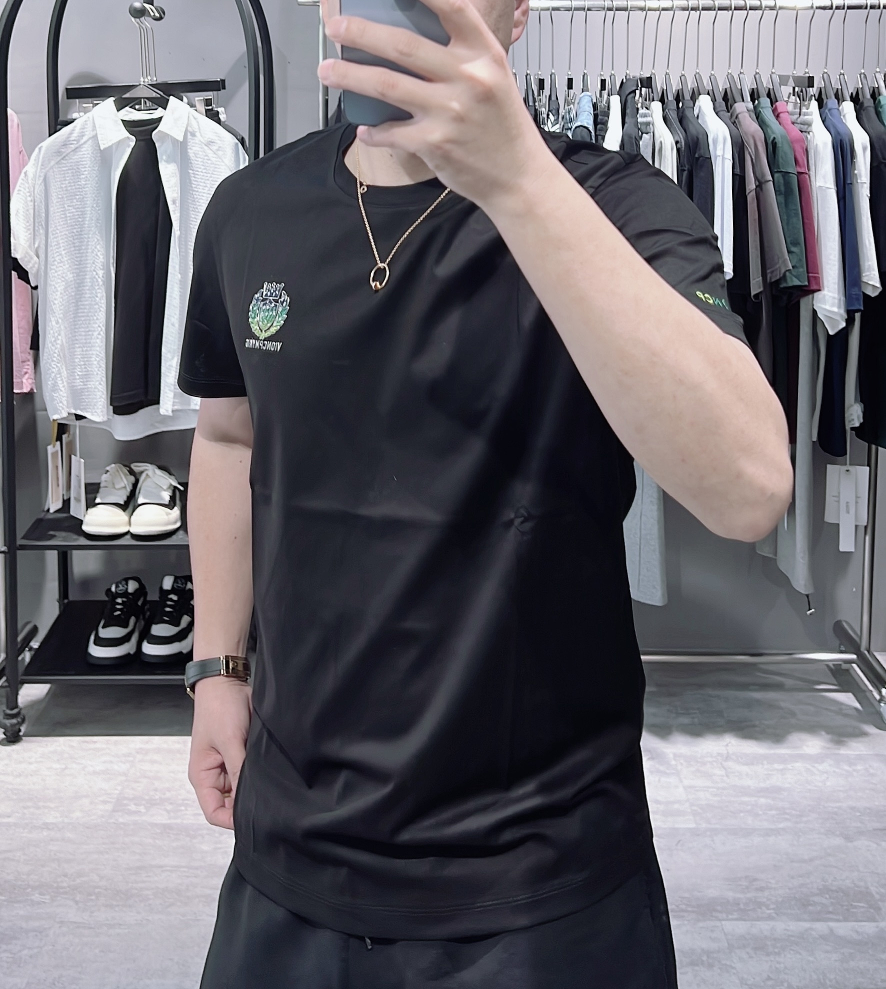 2025夏季男士棉欧货T恤印花休闲半袖上衣潮流修身百搭轻奢时尚