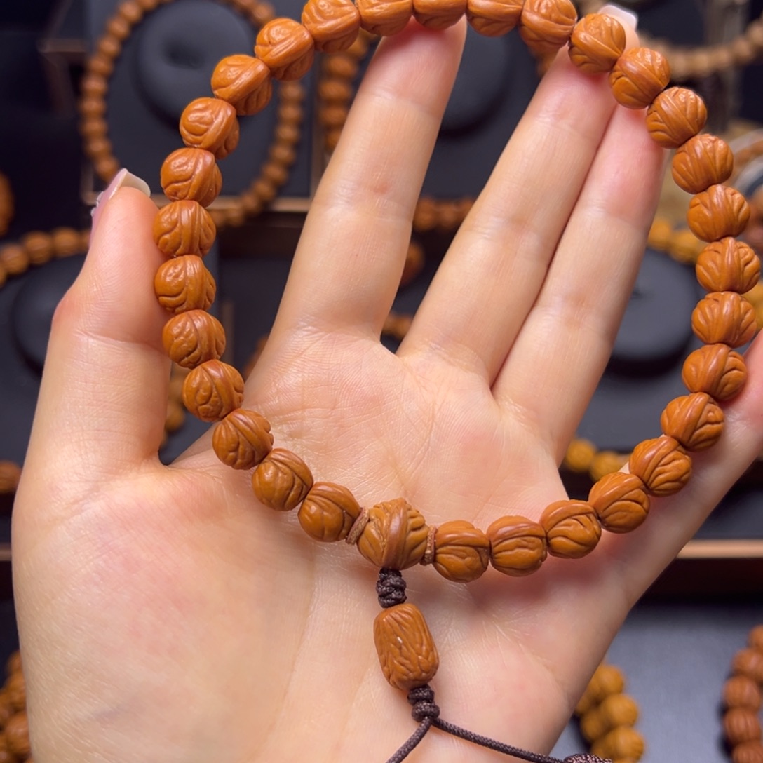 桃核手串野生玉龙脊10