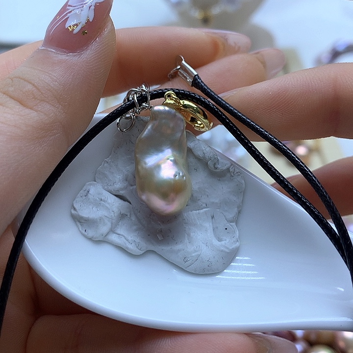 淡水珍珠耳饰银S925镶嵌