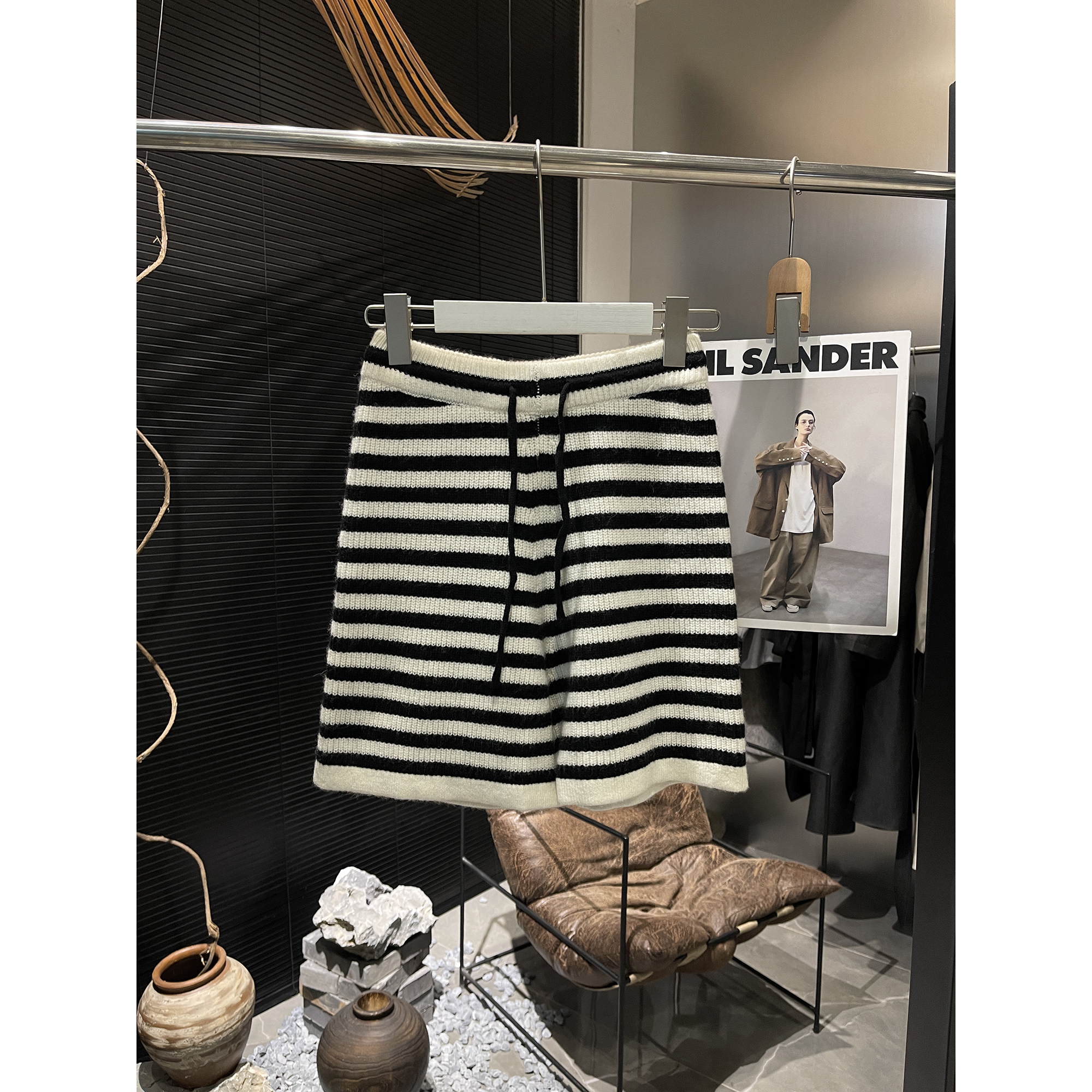 条纹针织短裤5100（清）