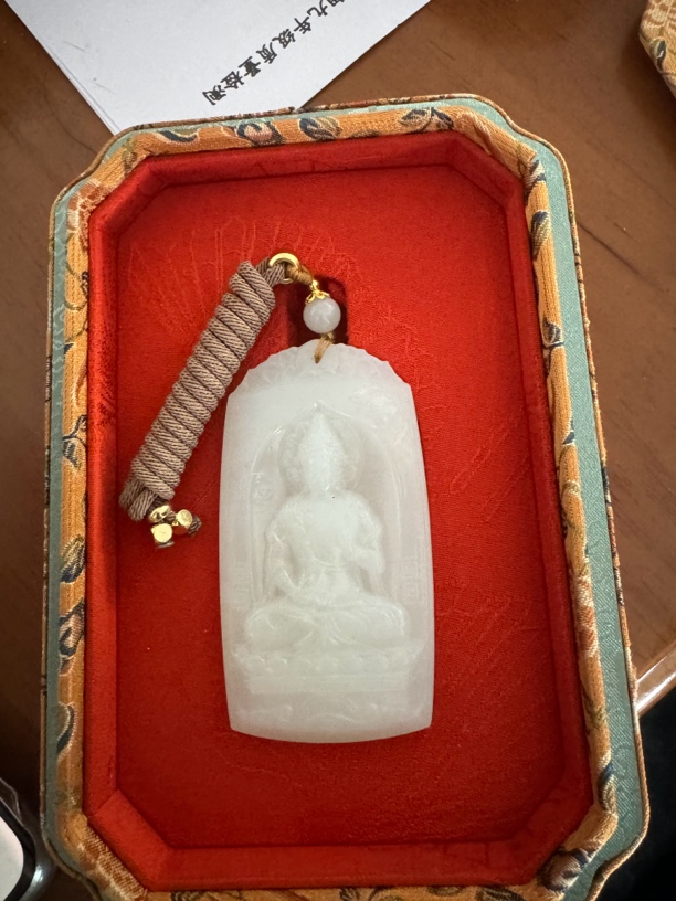 和田玉白玉籽料观音手工