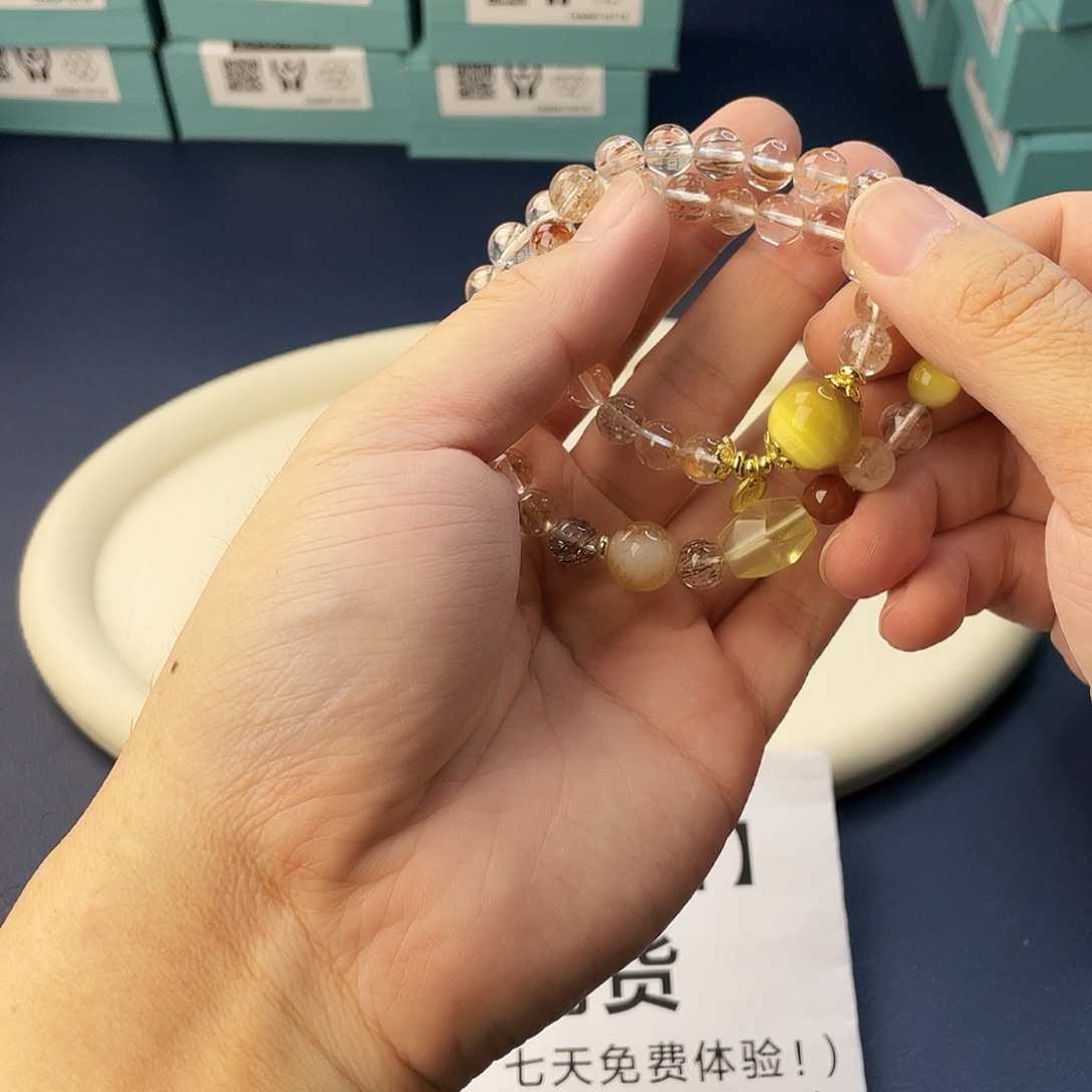 水晶手链银S925镶嵌