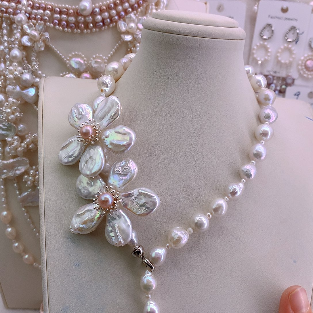 猪***肉未镶嵌项链淡水珍珠