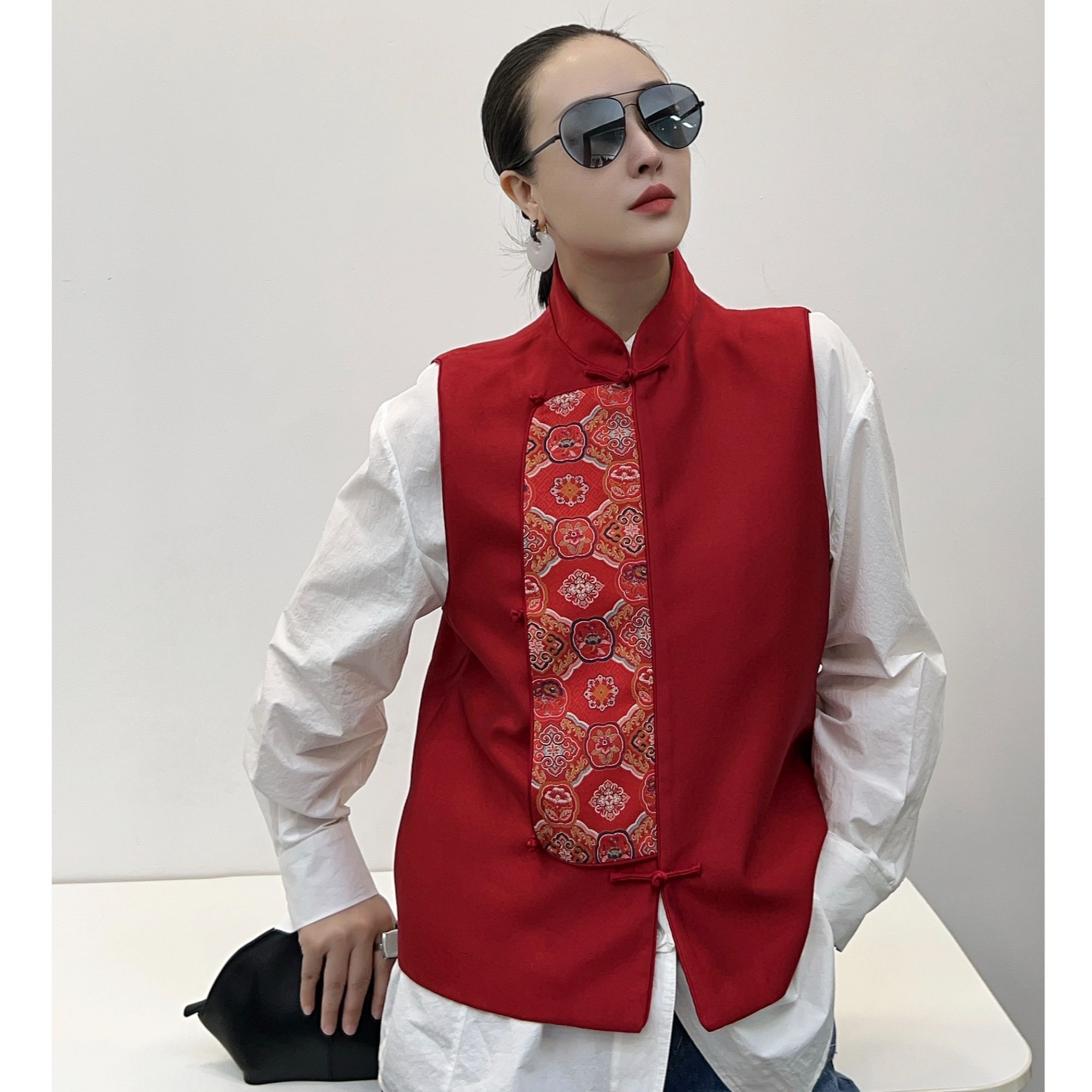 翡德莉丝【富贵马甲】冰心推荐新中式立领盘扣马夹