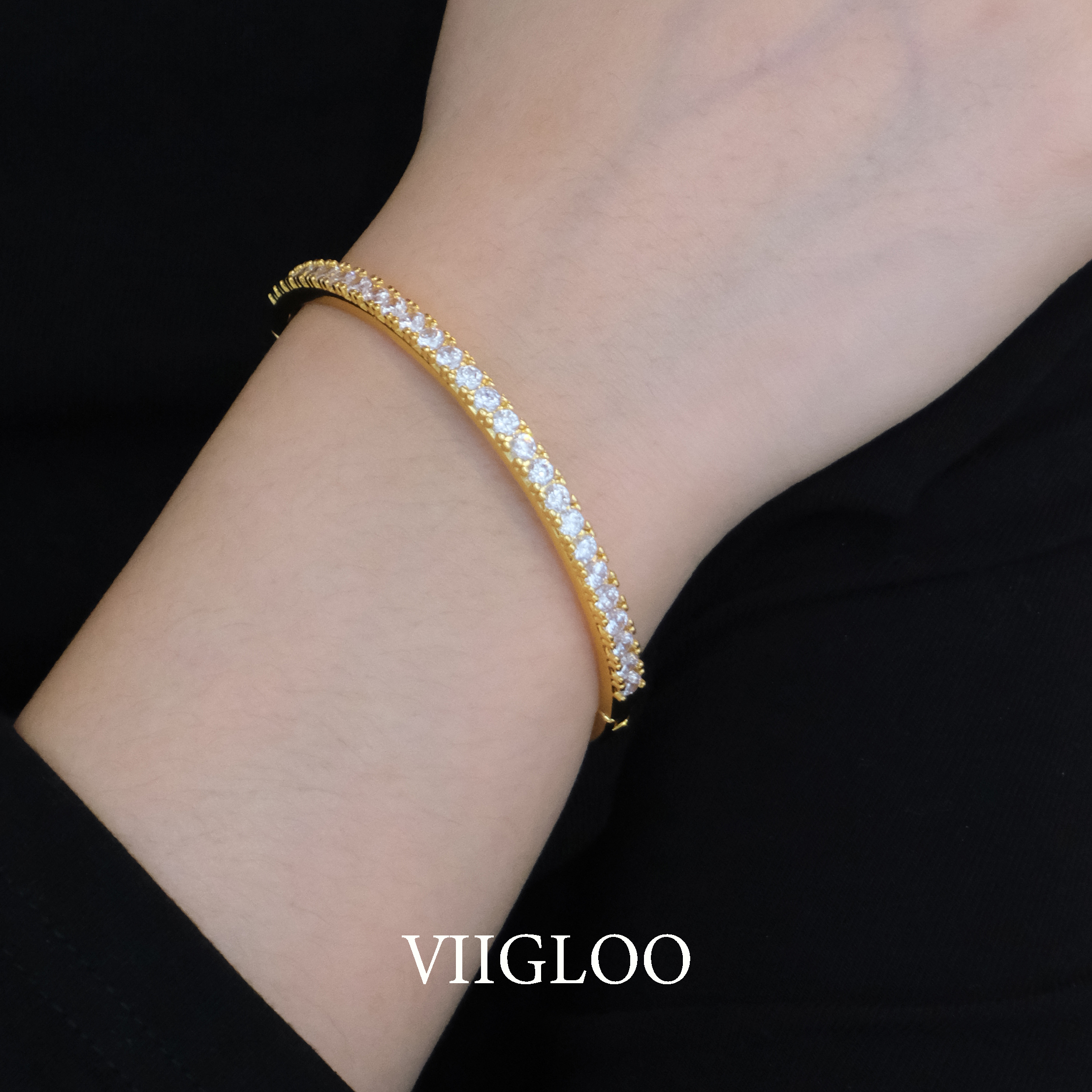 ⅦGLOO｜锦绣-钻饰奢感百搭镯子时髦个性金环手镯