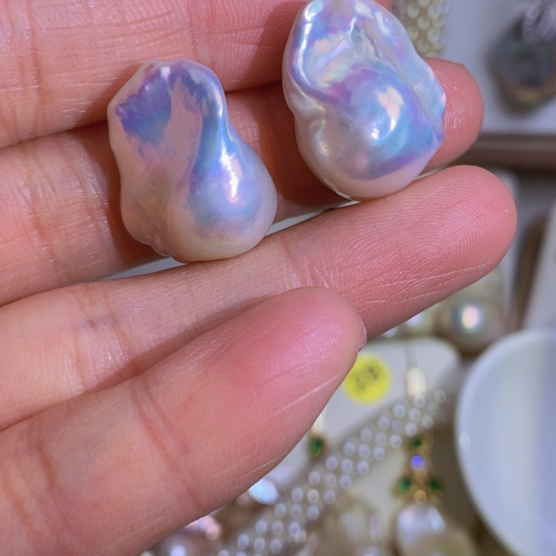 银S925镶嵌天然淡水珍珠淡水珍珠好*