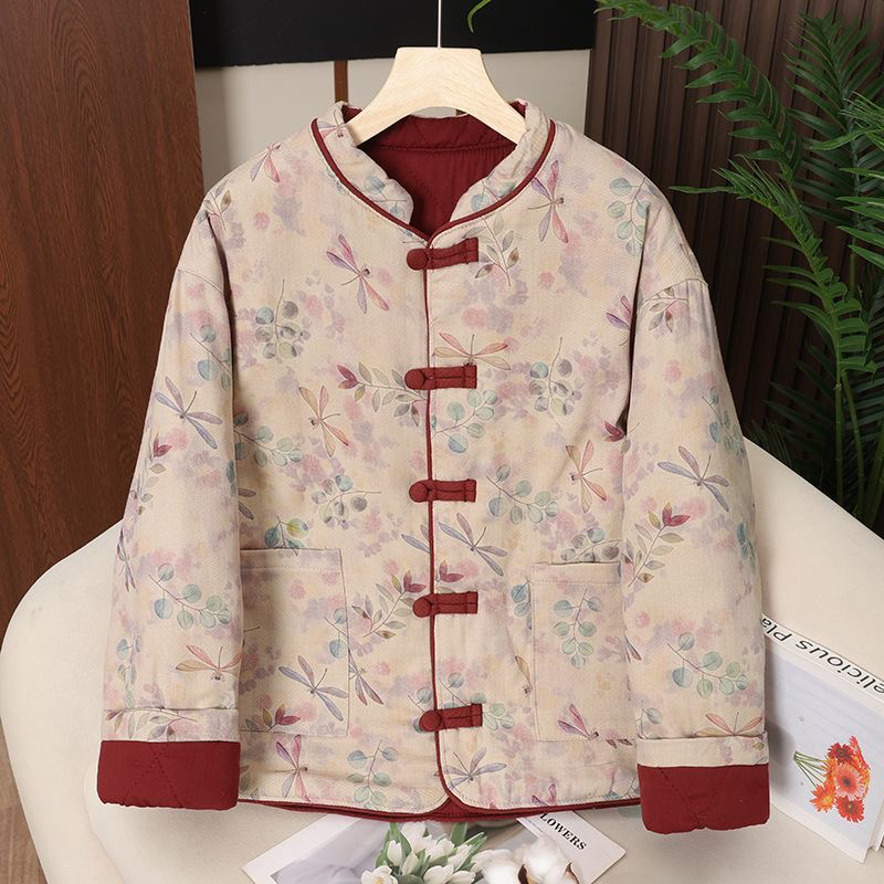 新疆棉花棉衣中式国风棉服女冬季100%纯棉复古盘扣宽松保暖棉袄