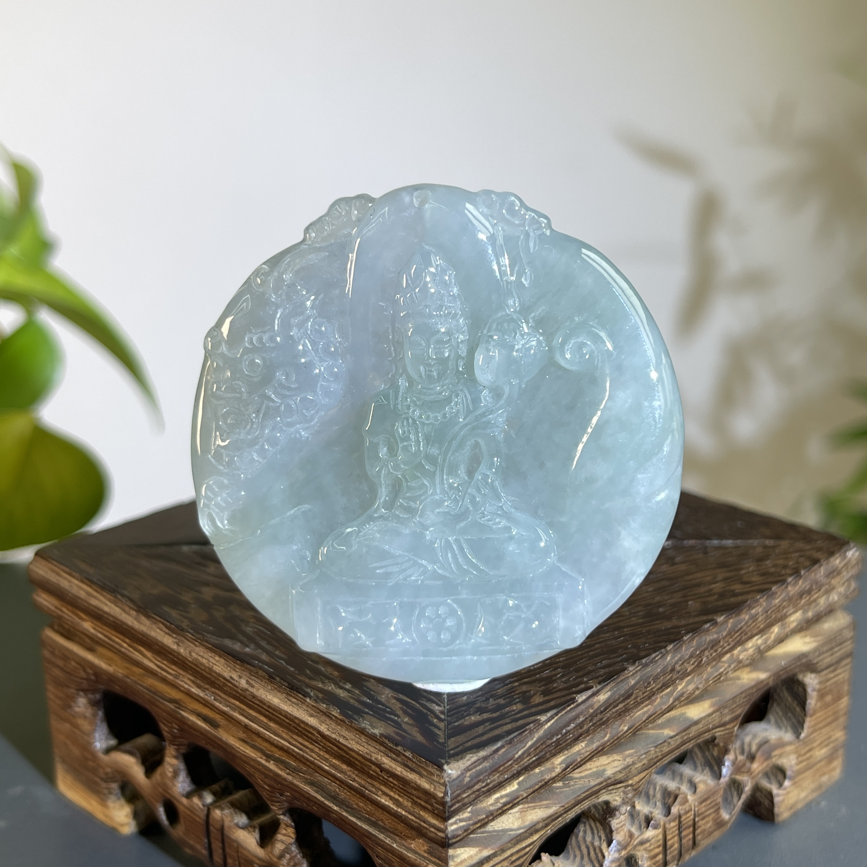 JXA08-52 天然缅甸翡翠A货 文殊